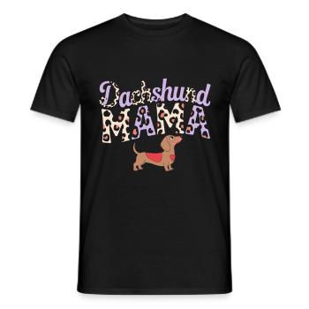 Maman teckel look élégant pour les fans de chiens - T-shirt homme - noir - Devant - AI Model Male 178 light (178cm)