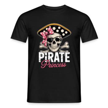 Piratenprinzessin Totenkopf Mit Schleife - Männer T-Shirt - Schwarz - Vorne - AI Model Male 178 light (178cm)