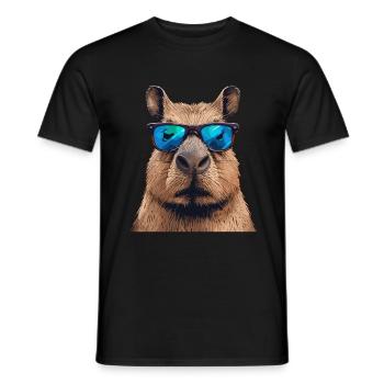 Capybara cool avec lunettes de soleil - T-shirt homme - noir - Devant - AI Model Male 178 light (178cm)