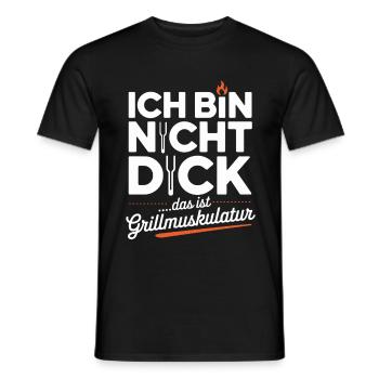 I'm not fat, that's grill muscles - Men's T-Shirt - black - Front - AI Model Male 178 light (178cm)