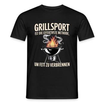 Grillades : le moyen le plus efficace de perdre de la graisse - T-shirt homme - noir - Devant - AI Model Male 178 light (178cm)
