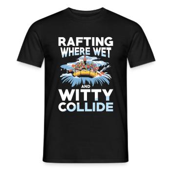 Rafting: Where wet and funny meet - Men's T-Shirt - black - Front - AI Model Male 178 light (178cm)
