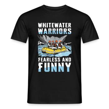 Whitewater Warriors: Fearless and Fun Rafting - Men's T-Shirt - black - Front - AI Model Male 178 light (178cm)