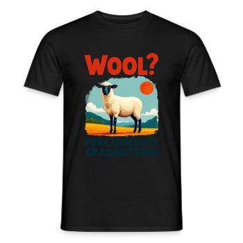 Laine? Fonctionnalité Willow ? Forme - Mouton - T-shirt homme - noir - Devant - AI Model Male 178 light (178cm)