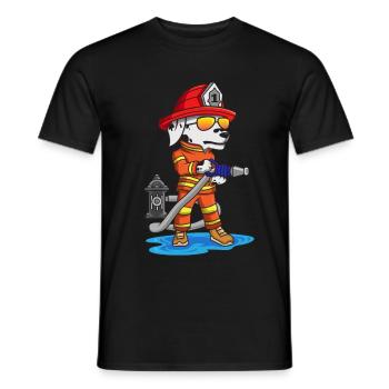 Feuerwehr Feuerwehrhund Feuerwehrmann Hund - Männer T-Shirt - Schwarz - Vorne - AI Model Male 178 light (178cm)