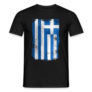 Griechenland Flagge - Männer T-Shirt - Schwarz - Vorne - AI Model Male 178 light (178cm)