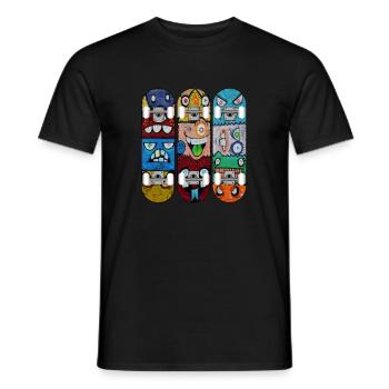 Graffiti Skateboard Monster Deck Skater Geschenk - Männer T-Shirt - Schwarz - Vorne - AI Model Male 178 light (178cm)