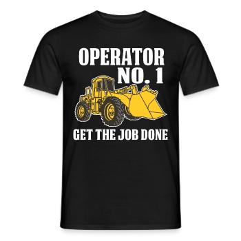 Pelle chargeuse sur pneus chantier de construction anniversaire - T-shirt homme - noir - Devant - AI Model Male 178 light (178cm)