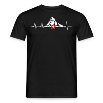Matterhorn - mountains - Switzerland - Men's T-Shirt - black - Front - AI Model Male 178 light (178cm)