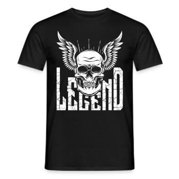 Rock Biker Skull Wing Skull Skull - Men's T-Shirt - black - Front - AI Model Male 178 light (178cm)