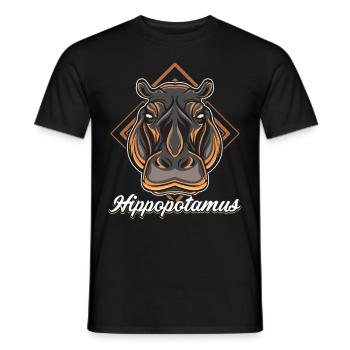 hippopotame - T-shirt homme - noir - Devant - AI Model Male 178 light (178cm)