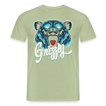 Grizzly - Men's T-Shirt - sage - Front - AI Model Male 178 light (178cm)