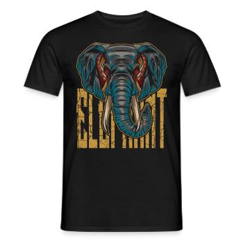 elephant - Men's T-Shirt - black - Front - AI Model Male 178 light (178cm)