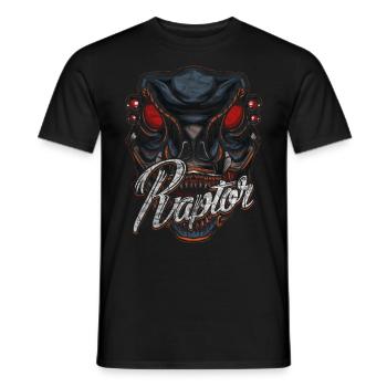 Cyborg Raptor Dinosaur Scifi - Men's T-Shirt - black - Front - AI Model Male 178 light (178cm)