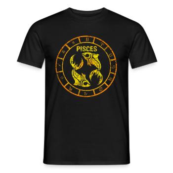 Cool Pisces zodiac signs - Men's T-Shirt - black - Front - AI Model Male 178 light (178cm)