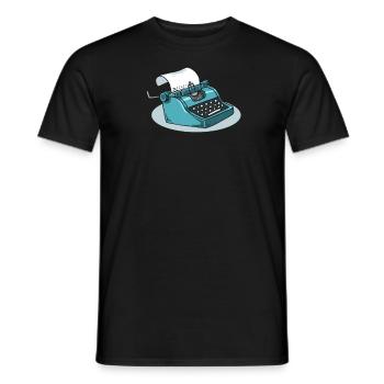 Typewriter Writing Author Copywriter Book - Men's T-Shirt - black - Front - AI Model Male 178 light (178cm)