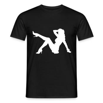 Retro pin up girl vintage sexy woman gift shirt - Men's T-Shirt - black - Front - AI Model Male 178 light (178cm)