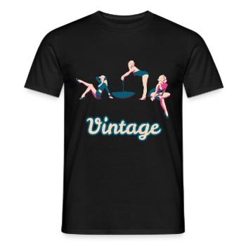 Retro Pin Up Girls vintage sexy frau nostalgie - Männer T-Shirt - Schwarz - Vorne - AI Model Male 178 light (178cm)