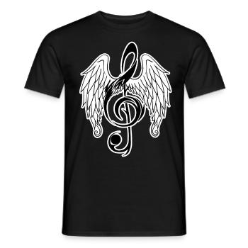 Clef with wings musician icon gift - Men's T-Shirt - black - Front - AI Model Male 178 light (178cm)