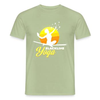 Slackline - Men's T-Shirt - sage - Front - AI Model Male 178 light (178cm)