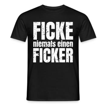 Ficke niemals einen Ficker Humor Spruch Geschenk - Männer T-Shirt - Schwarz - Vorne - AI Model Male 178 light (178cm)