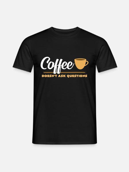 Kaffee - Männer T-Shirt - Schwarz