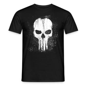 Skull Skull Bone Used Look Cool Gift - Men's T-Shirt - black - Front - AI Model Male 178 light (178cm)