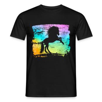 Horse Silhouette Stallion Mare Woman Love Gift - Men's T-Shirt - black - Front - AI Model Male 178 light (178cm)