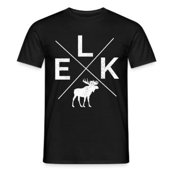 ELK Moose Reindeer Wildlife Silhouette Gift - Men's T-Shirt - black - Front - AI Model Male 178 light (178cm)