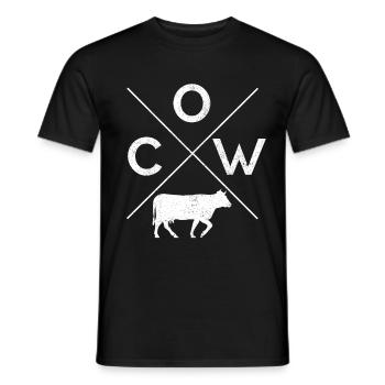 COW cow cattle bull dairy cow calf farmer gift - Men's T-Shirt - black - Front - AI Model Male 178 light (178cm)