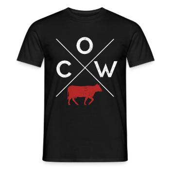 COW cow cattle bull dairy cow calf farmer gift - Men's T-Shirt - black - Front - AI Model Male 178 light (178cm)