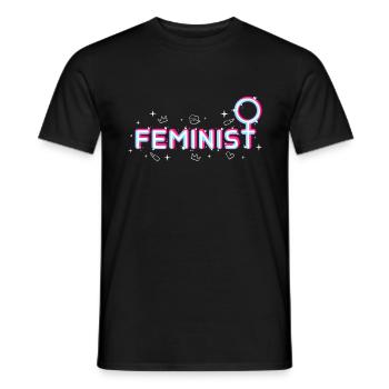feminist - Men's T-Shirt - black - Front - AI Model Male 178 light (178cm)