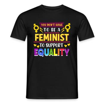 feminist - Men's T-Shirt - black - Front - AI Model Male 178 light (178cm)