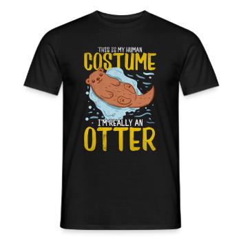 loutre - T-shirt homme - noir - Devant - AI Model Male 178 light (178cm)