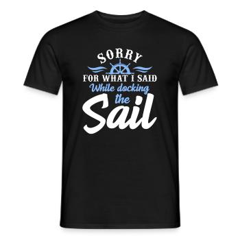 sailing - Men's T-Shirt - black - Front - AI Model Male 178 light (178cm)