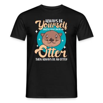 Otter animal - Men's T-Shirt - black - Front - AI Model Male 178 light (178cm)