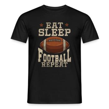 Football américain - T-shirt homme - noir - Devant - AI Model Male 178 light (178cm)