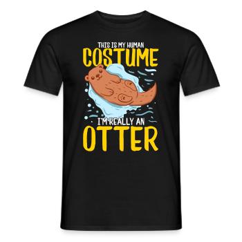 Animal loutre - T-shirt homme - noir - Devant - AI Model Male 178 light (178cm)