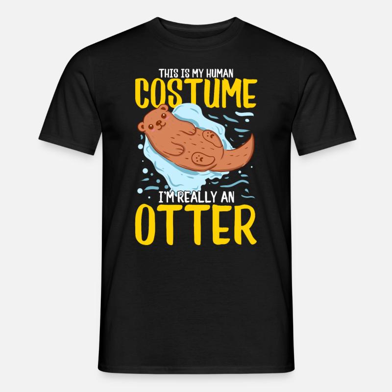 Otter Tier - Männer T-Shirt - Schwarz