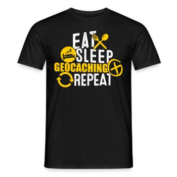 Géocache - T-shirt homme - noir - Devant - AI Model Male 178 light (178cm)