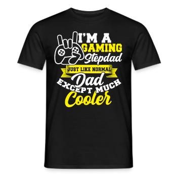 Stepfather bonus dad family gaming - Men's T-Shirt - black - Front - AI Model Male 178 light (178cm)