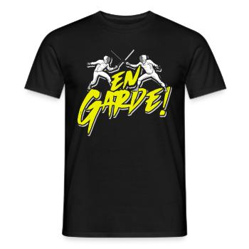 Escrime disant escrime masque duel sabre sport combat - T-shirt homme - noir - Devant - AI Model Male 178 light (178cm)