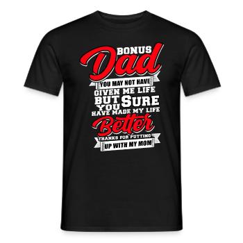 beau-père - T-shirt homme - noir - Devant - AI Model Male 178 light (178cm)
