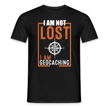 Géocache - T-shirt homme - noir - Devant - AI Model Male 178 light (178cm)