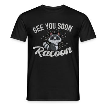 racoon - Men's T-Shirt - black - Front - AI Model Male 178 light (178cm)