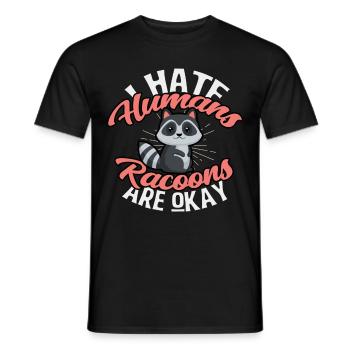 racoon - Men's T-Shirt - black - Front - AI Model Male 178 light (178cm)