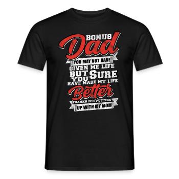 Stepfather bonus dad family gift - Men's T-Shirt - black - Front - AI Model Male 178 light (178cm)