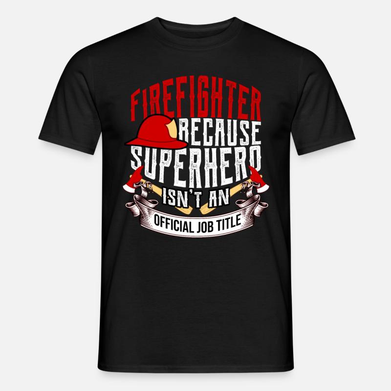 Fire brigade fire engine blue light emergency call heroes - Men's T-Shirt - black