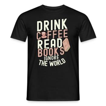 book - Men's T-Shirt - black - Front - AI Model Male 178 light (178cm)