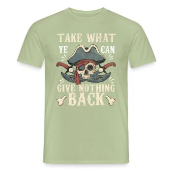 Pirat - Männer T-Shirt - Sage - Vorne - AI Model Male 178 light (178cm)